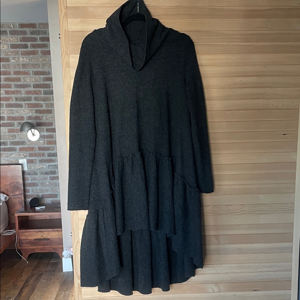 Free People Dark Gray Wool long  sweater